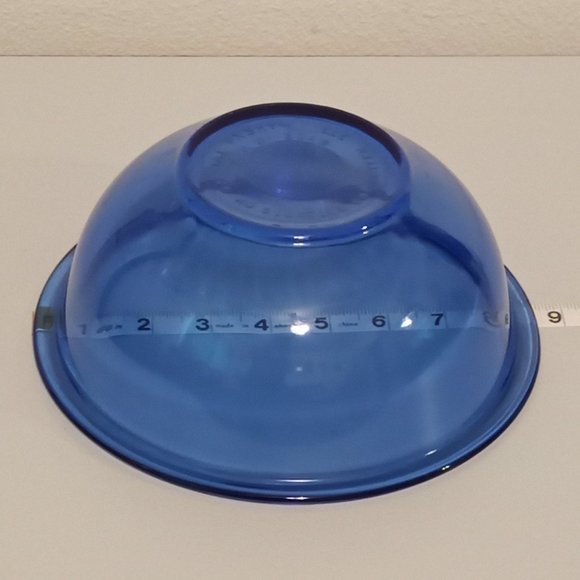 Vintage Pyrex Blue Glass Mixing Bowls 2 Piece Set Round Stackable - Picture 7 of 14